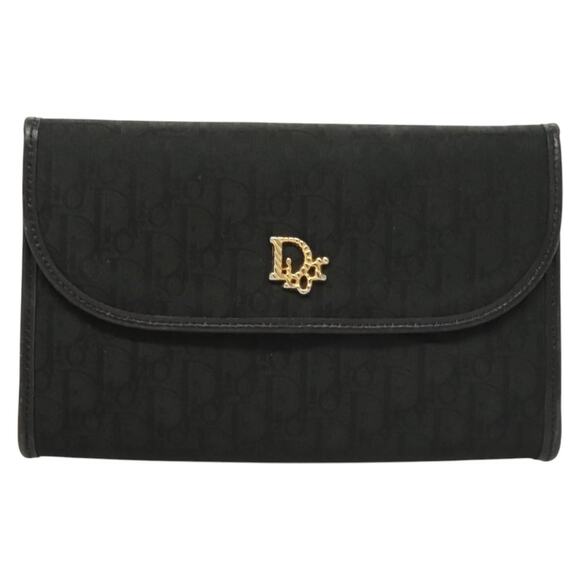 DIOR Trotter Canvas Chain Shoulder Bag Black Gold - Picture 2 of 12